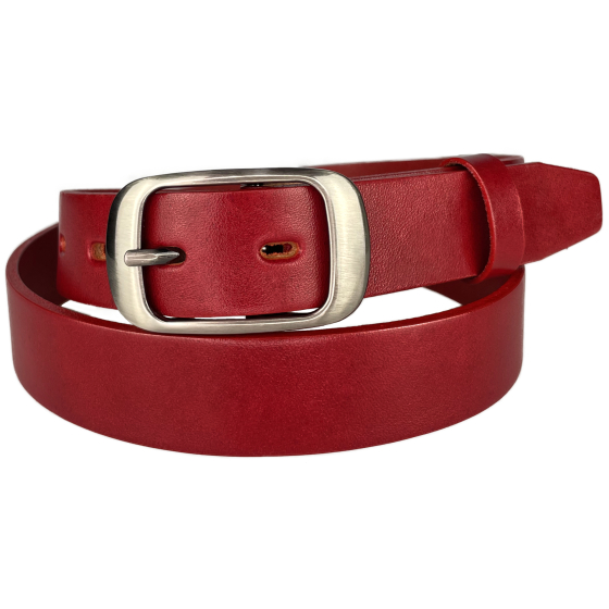 Dámský kožený opasek 30-190-93 červený