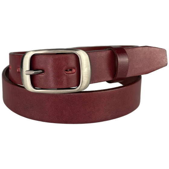 Dámský kožený opasek 30-190-95 bordó