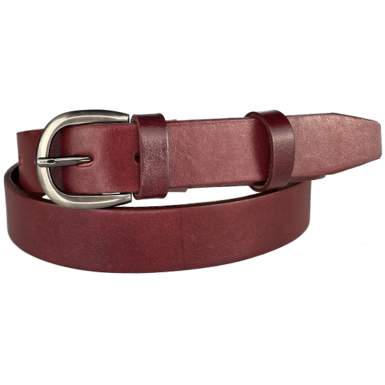 Dámský kožený opasek 30-191-95 bordó