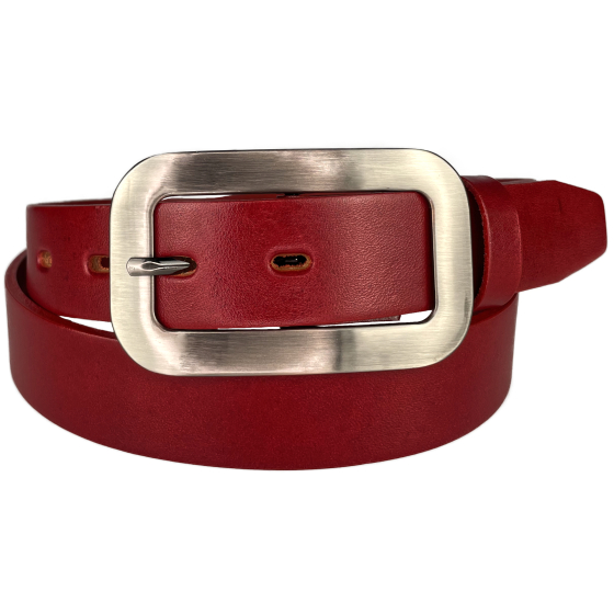 Dámský kožený opasek 30-195-93 červený