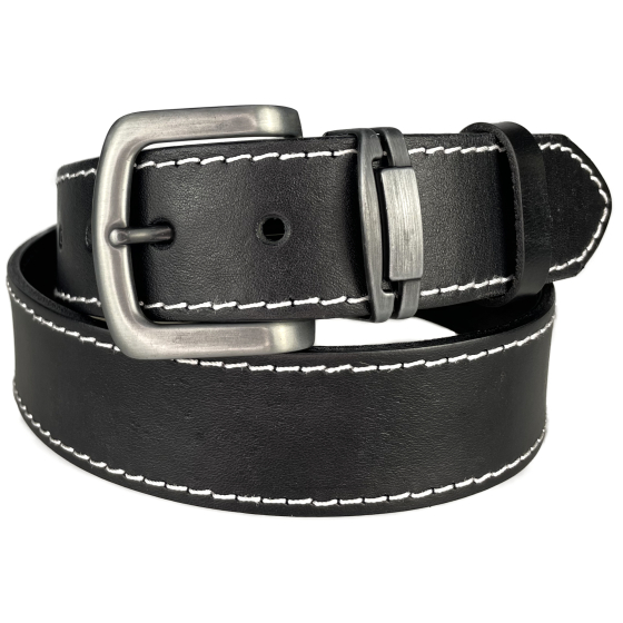 Pánský kožený opasek 09-1B-60 černý