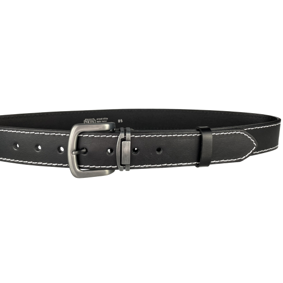 Pánský kožený opasek 09-1B-60 černý