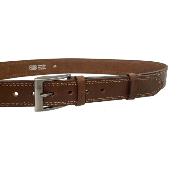 Pánský kožený opasek 22-2-48 hnědý