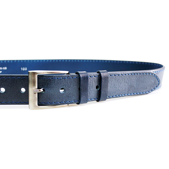 Pánský kožený opasek 22-1-59 modrý