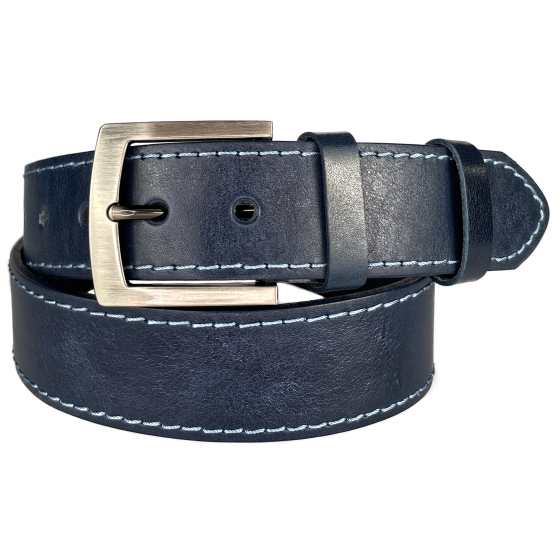Pánský kožený opasek 25-1-59 modrý