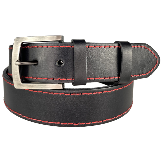 Pánský kožený opasek 25-1-CV-60 černý