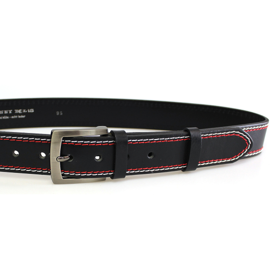 Pánský kožený opasek 25-2-B-CV černý