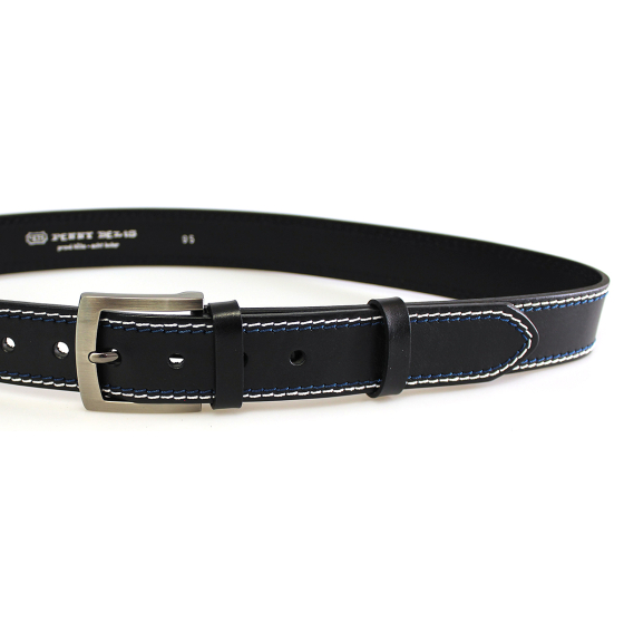 Pánský kožený opasek 25-2-B-M černý