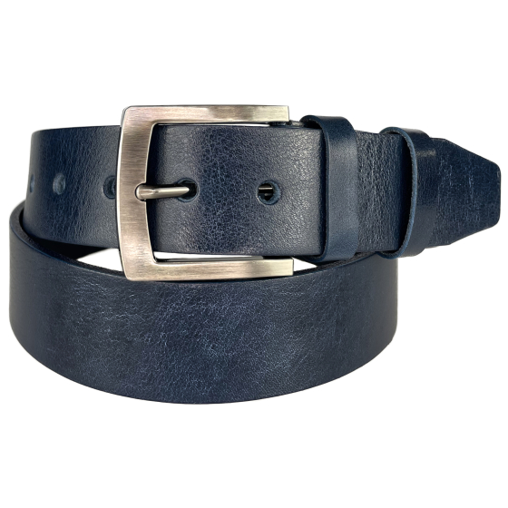 Pánský kožený opasek 25-59 modrý