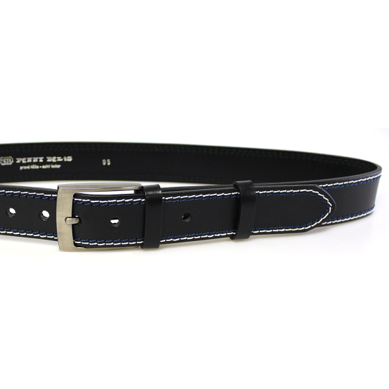 Pánský kožený opasek 34-2-B-M černý