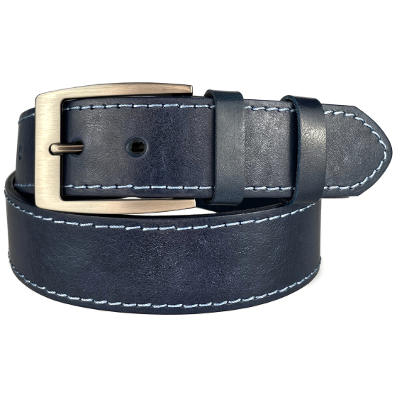 Pánský kožený opasek 504-1-59 modrý