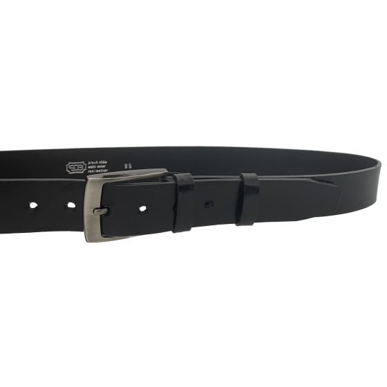 Pánský kožený opasek EXKLUZIV 34-V1-60 černý