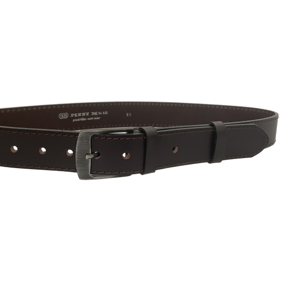 Pánský kožený opasek F2-1-40 tmavě hnědý