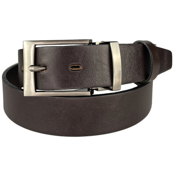 Pánský kožený společenský opasek 35-100-3-40 hnědý