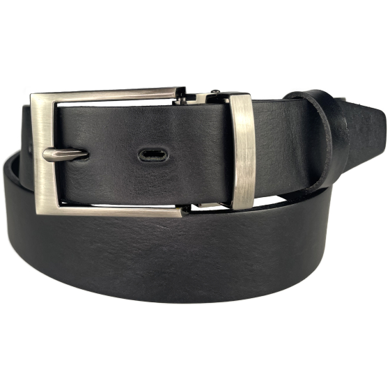 Pánský kožený společenský opasek 35-100-3-60 černý