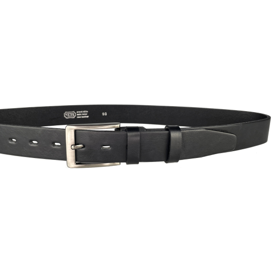 Pánský kožený společenský opasek 35-100-4-60 černý