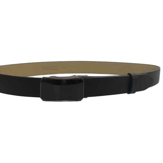 Pánský kožený společenský opasek s plnou sponou 35-020-A17-60 černý