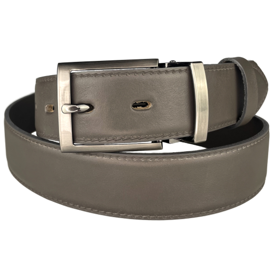 Pánský kožený společenský opasek s trnovou sponou 35-020-1-50 šedý