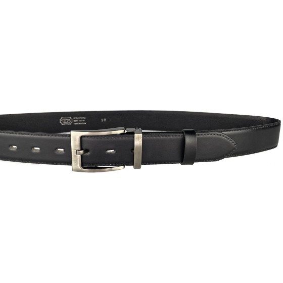 Pánský kožený společenský opasek s trnovou sponou 35-020-2-60 černý