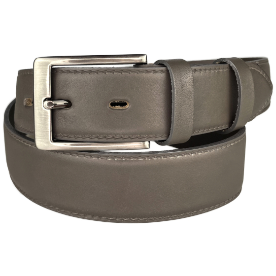 Pánský kožený společenský opasek s trnovou sponou 35-020-4-50 šedý