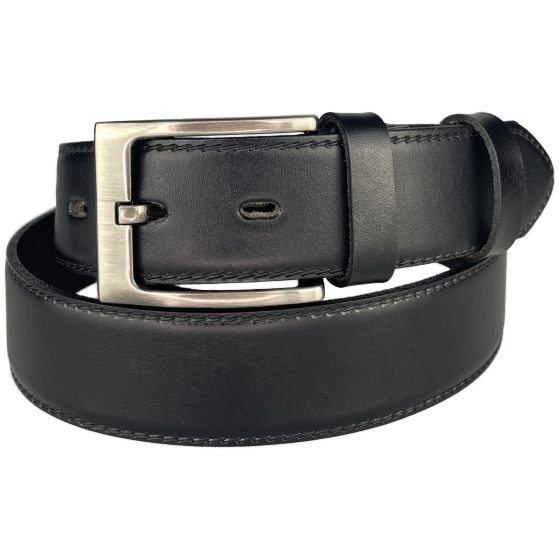 Pánský kožený společenský opasek s trnovou sponou 35-020-9-60 černý