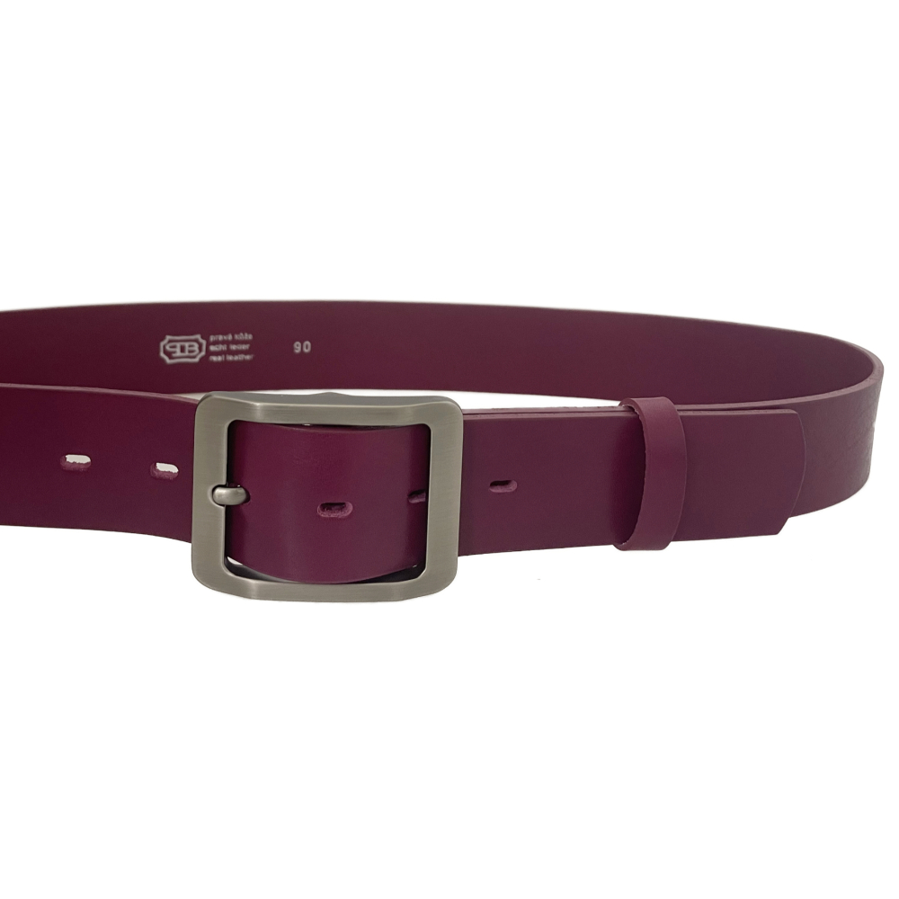 Dámský kožený opasek 15953 fuchsiový