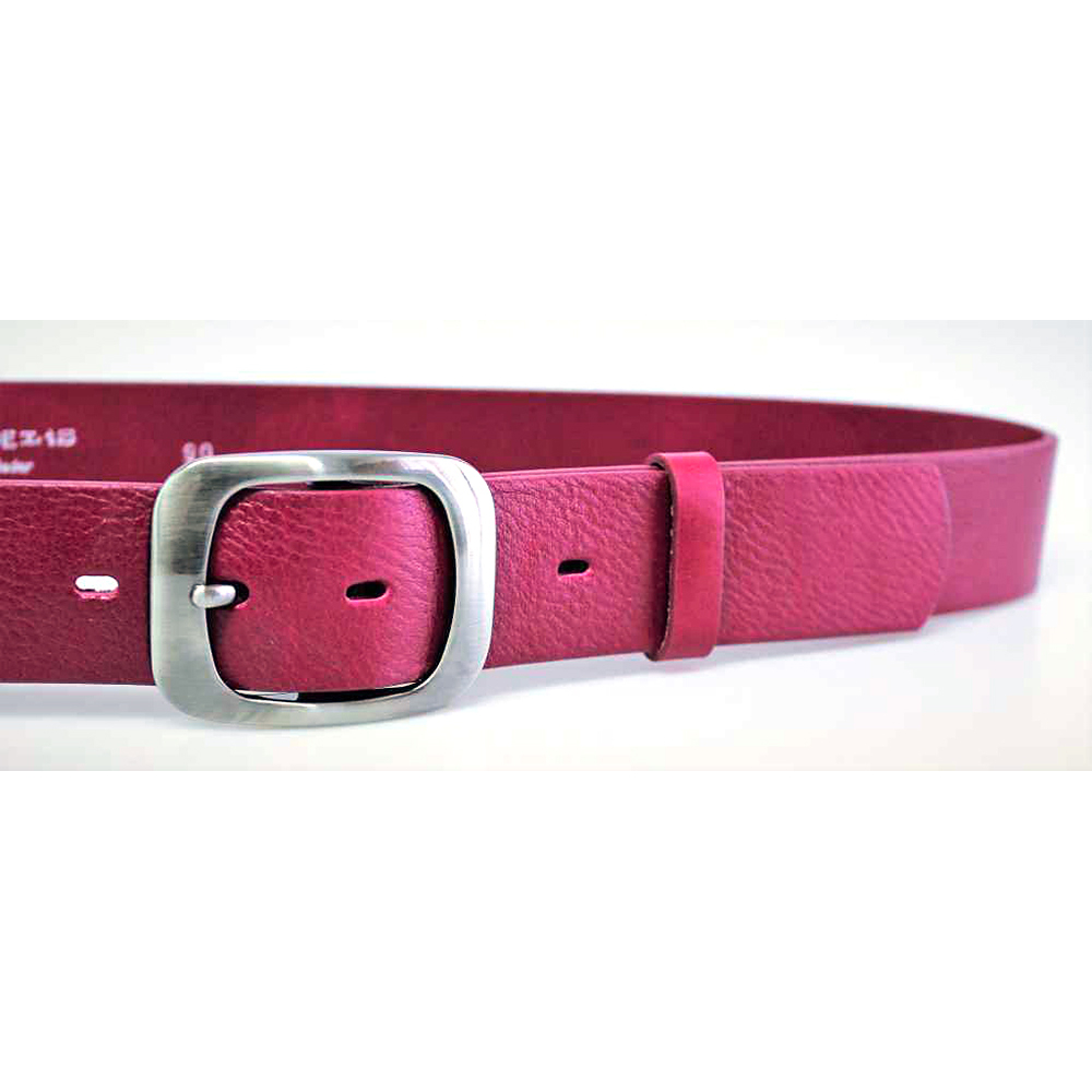Dámský kožený opasek 9953 fuchsiový