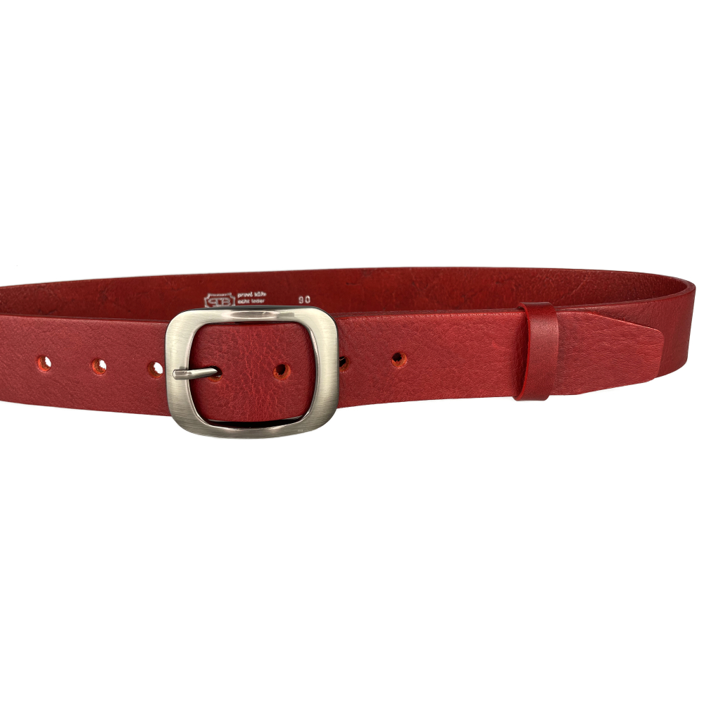 Dámský kožený opasek 99R90 červený