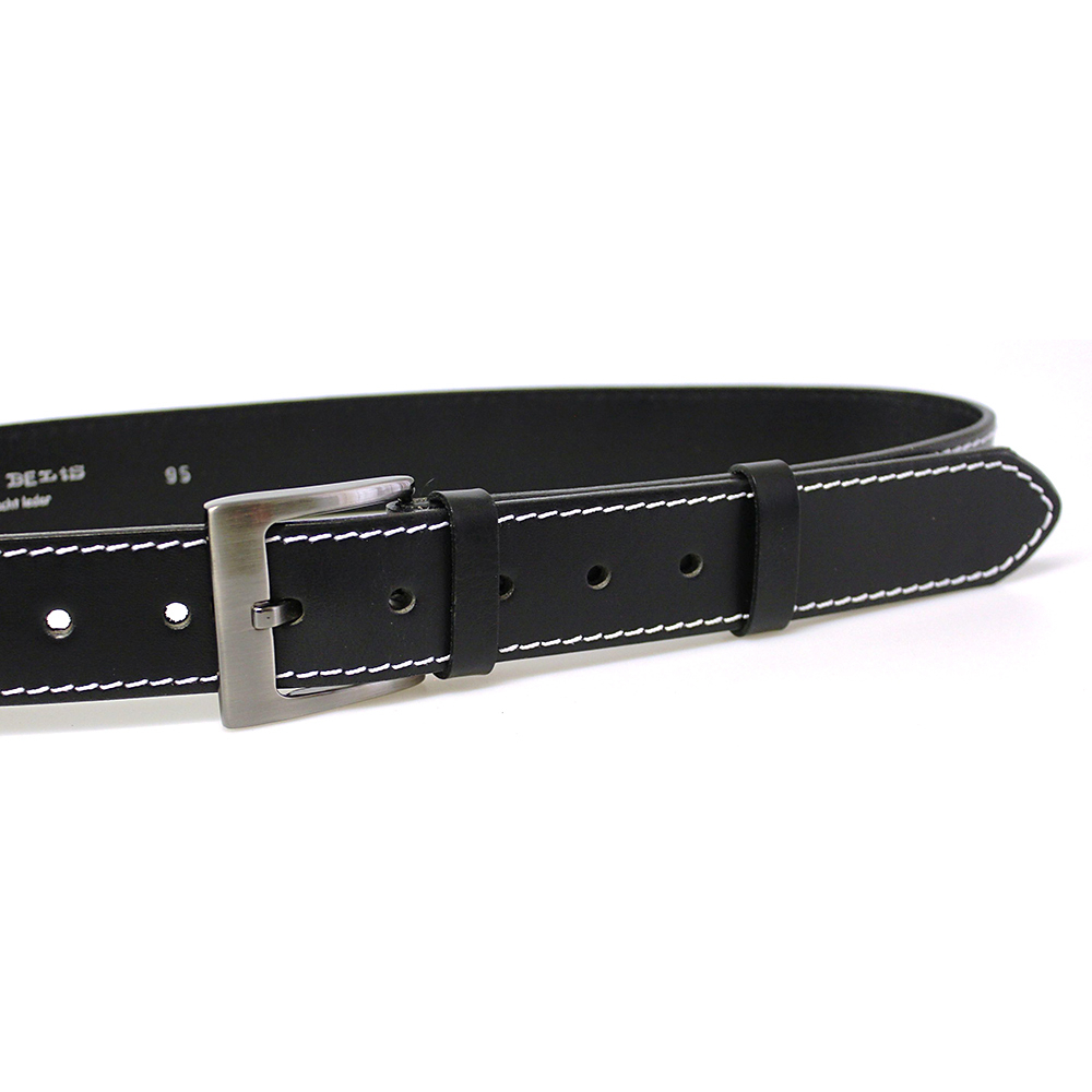 Pánský kožený opasek 08NKS-1B-60 černý