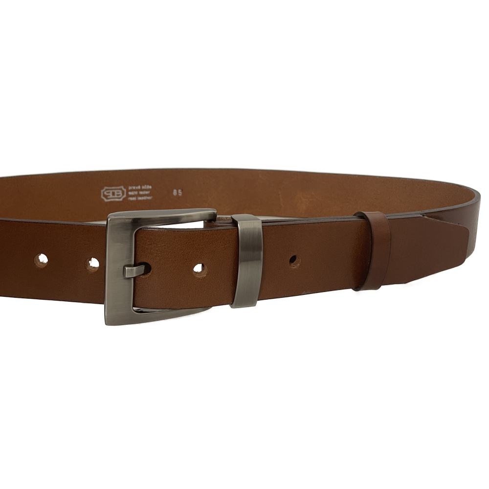 Pánský kožený opasek 08NKS-48 hnědý