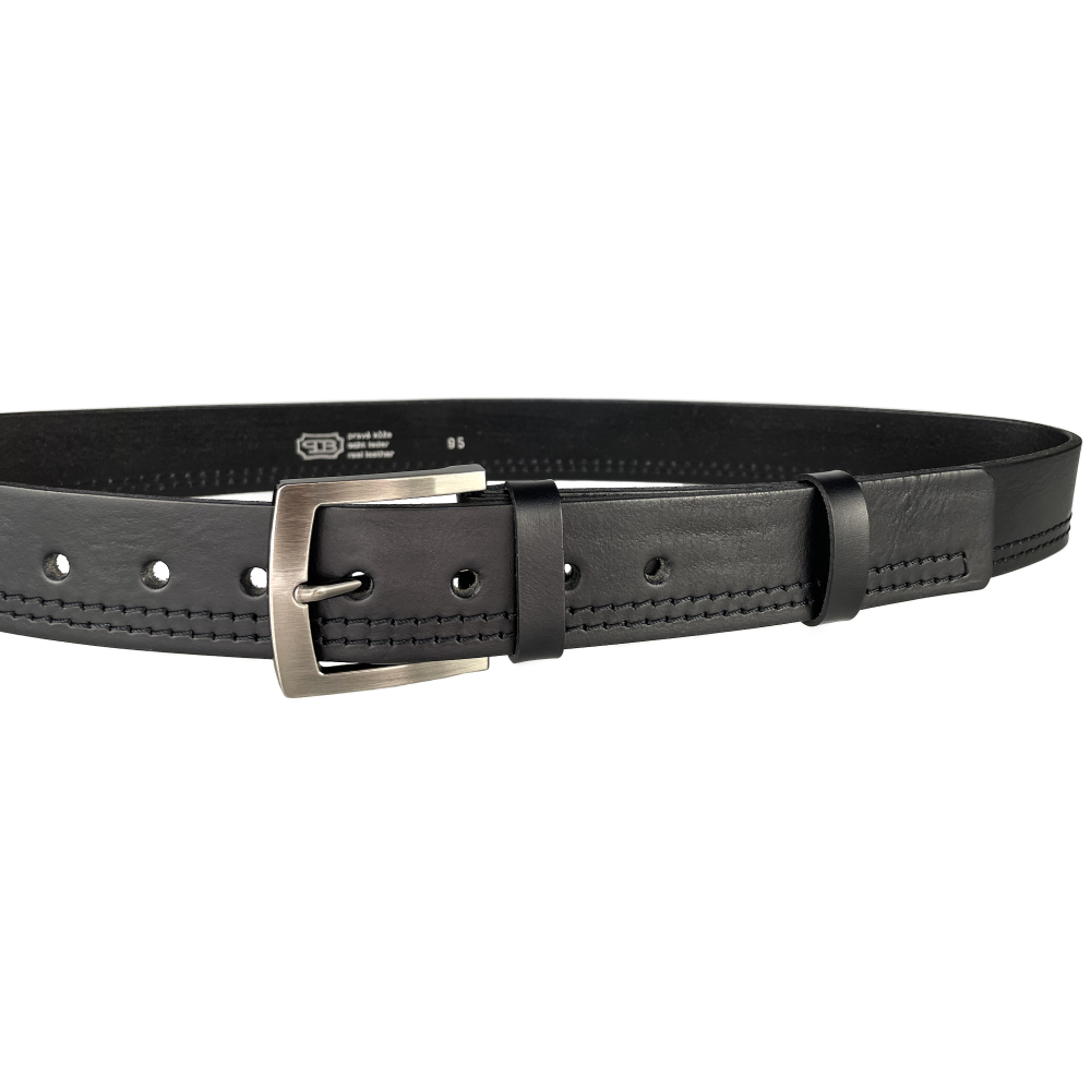 Pánský kožený opasek 25-9-60 černý