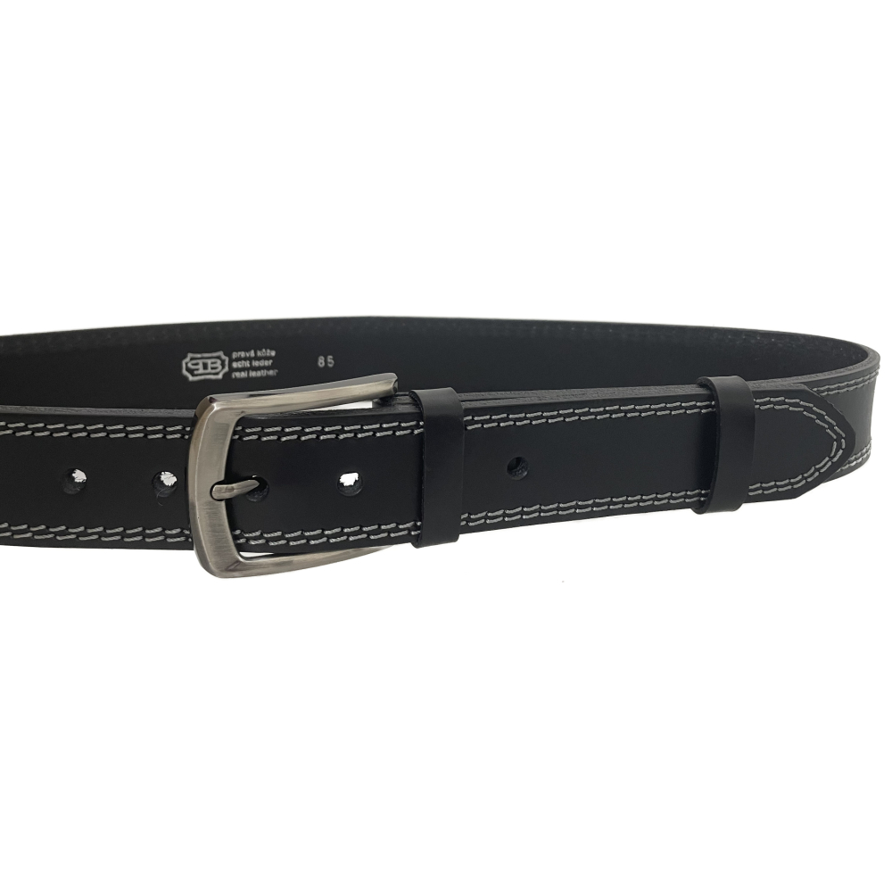 Pánský kožený opasek 38-2-60 černý