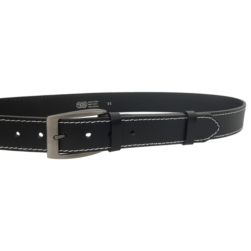 Pánský kožený opasek 504-1-B-60 černý