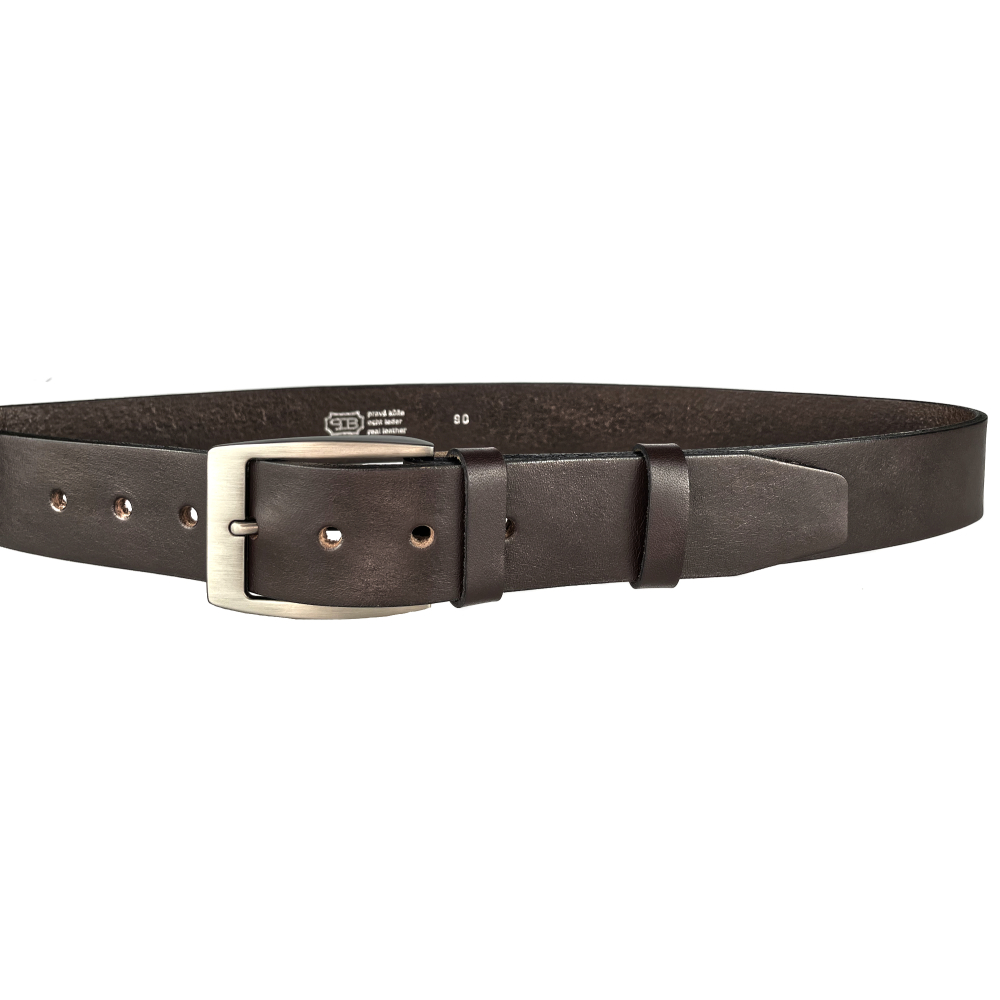 Pánský kožený opasek 504-40 tmavě hnědý