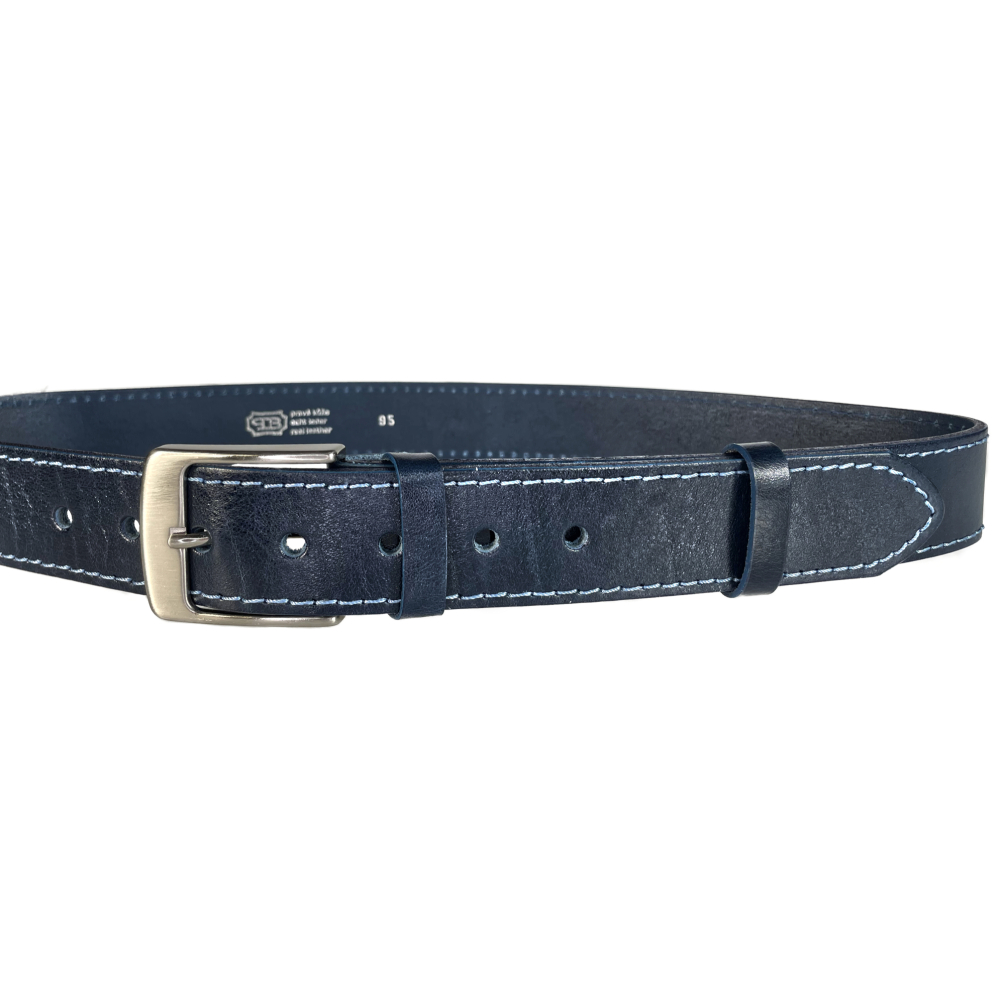 Pánský kožený opasek I1-1-59 modrý
