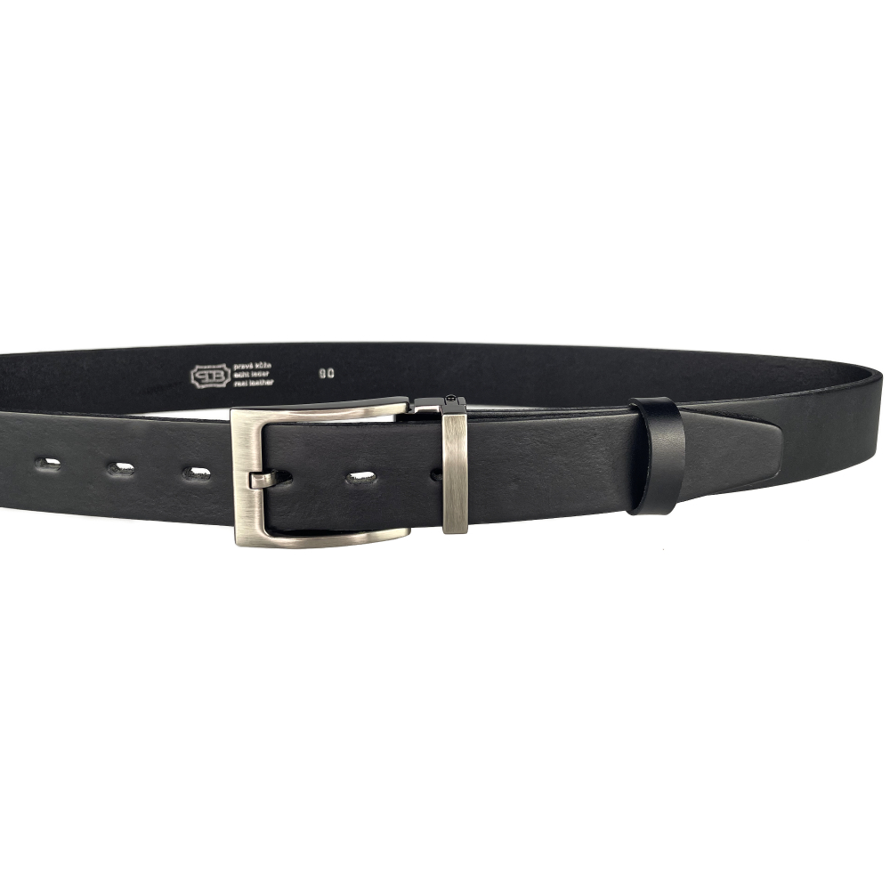 Pánský kožený společenský opasek 35-100-22-60 černý