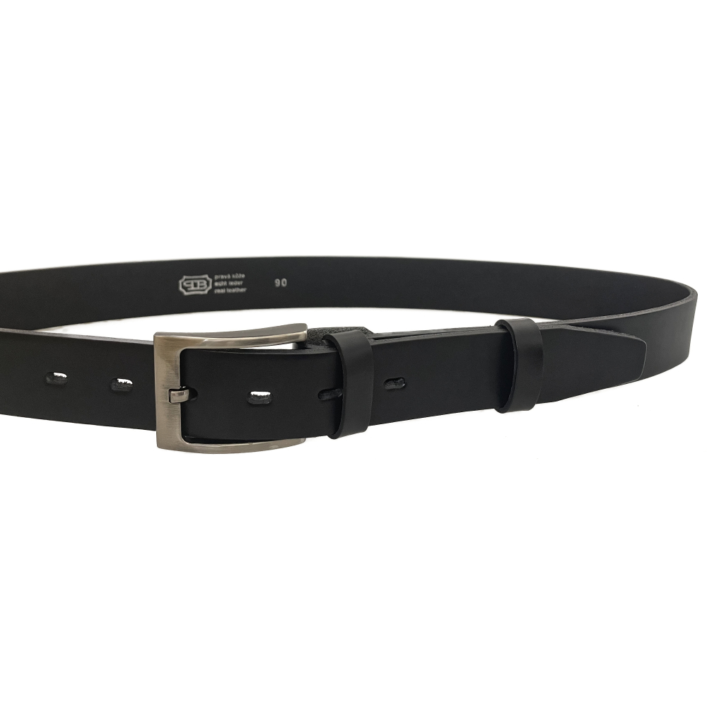 Pánský kožený společenský opasek 35-100-9-60 černý